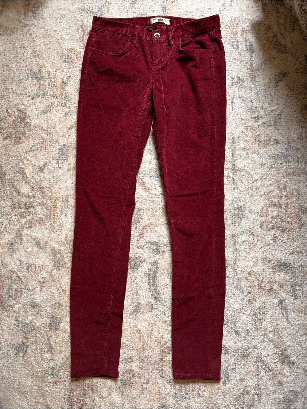 Madewell Corduroy Skinny Pants - Deep Burgundy